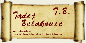 Tadej Belaković vizit kartica